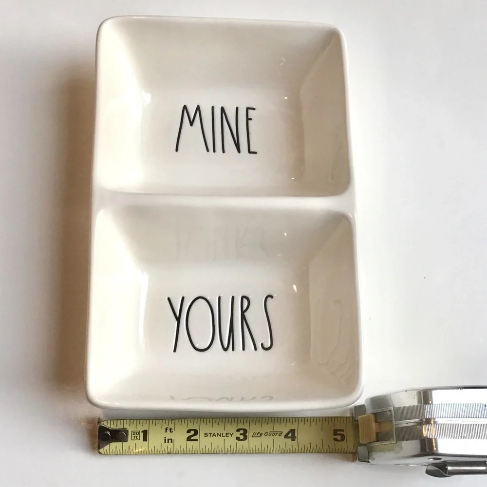 🆕 RAE DUNN White Ceramic Organizer Divided Small Trinket Storage Dish